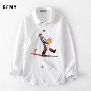 Clothing Sets Kids Clothing Spring Long Sleeve Boys Shirts Fashion Cotton Solid White Shirt Children Turn-down Collar Button Tops 4 15y 230605