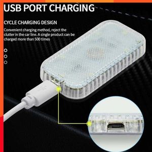 Yeni 1/2/4pcs manyetik araba LED ışıkları usb iç ışık kablosuz çatı tavan okuma lambaları kapı ayağı gövdesi saklama kutusu