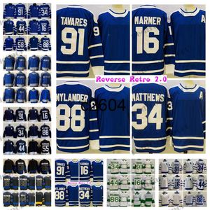 C2604 2022 Reverse Retro 20 John Tavares Hockey tröjor vändbara Auston Matthews Mitchell Marner Morgan Riorty William Nylander Michael Bunting Mark Giordano St