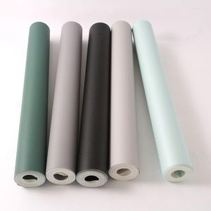 Wallpapers Wall Green Solid Color Modern Papers Home Decor Black Grey Blue Pvc For Bedroom Living Room Walls Papel De Pared