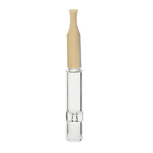 Fumo portatile in legno naturale Tubi di vetro Catcher Taster Bat One Hitter Dry Herb Tubo filtro per tabacco Tubi rimovibili Sigaretta Legno Punte per piroga