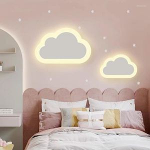 Luminária de parede moderna sala de estar decoração de quarto infantil lâmpadas de nuvens acrílicaferro minimalista infantil led