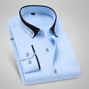 Men's Casual Shirts Men's Shirt With Turn Down Collar White Tops Man Long Sleeve Polo Chemise Homme Plus Size Formal Wear Sweatshirt