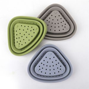Cestello drenante pieghevole in silicone Cestino triangolare per lavare i piatti Cestino per la frutta