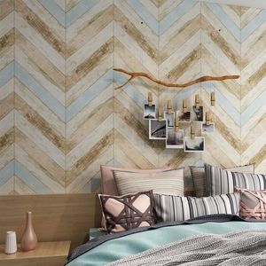 Papel de parede listras painel de madeira papel de parede vintage efeito rolo recurso quarto para papel de parede 3d decoração de casa piso