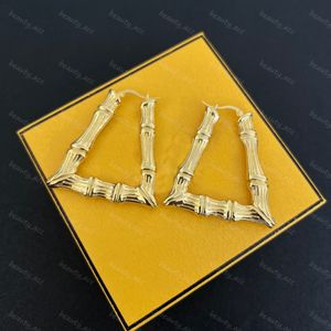Orecchini di lusso Orecchino a cerchio in oro Gioielli di design di lusso per le donne Orecchini in bambù Lettera F Punk Hip Pop Hoops Huggie Accessori in argento 925