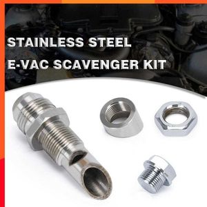 New Stainless Steel Exhaust Vacuum Catch Can Vent Scavenger Kit Includes T304 SS E-VAC Fitting