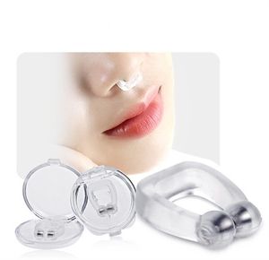 Silicone magnético anti-ronco para parar o ronco clipe nasal bandeja para dormir ajuda para dormir proteção para apneia dispositivo noturno JL4056