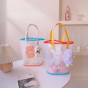 Borse portaoggetti Moda Fiore Estate Borse trasparenti Donna Mini Clear Ladies Coreano Ins Floral Tote Borsa a mano PVC Sac Beach