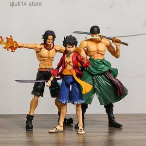 Anime Manga MH Variable Action Heroes One Piece Portgas D Ace Monkey D Luffy Roronoa Zoro 7" Action Figure Joint Movable Model Toy T230606
