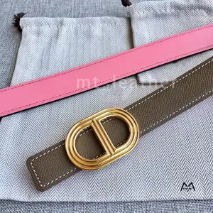 designer belt woman luxury fashion designer genuine Leather army green belt 2.4cm gold copper buckle belt Fashion business casual belt wholesale