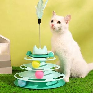 4 Camadas Cats Toy Tower Tracks Cat Toys Interactive Cat Intelligence Training Amusement Plate Tower Pet Products Cat Tunnel