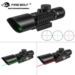 FIRE WOLF 3-10x42 mira holográfica mira de caça ao ar livre retículo mira óptica lunetas mira telescópica tático modelo M9 riflescope-vermelho