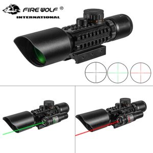 FIRE WOLF 3-10x42 Holographic Sight Hunting Scope Outdoor Reticle Sight Optics Sniper Deer Scopes Tactical M9 Model Riflescope-Red