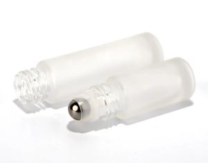 5ml 10ml Klasik Buzlu Cam Silindir Şişesi Bambu Ahşap Baskı Gibi Uçucu Yağ Örnek Parfüm Rulosu Şişe Koku Şişeleri Çelik Top