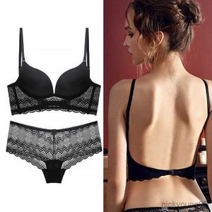 Íntimo para grávidas novo conjunto de roupa íntima feminina sem aro fino preto e calcinha push-up sexy