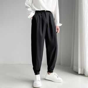 Calças masculinas 2023 calças casuais masculinas verão harém moda cor sólida jogging homem preto coreano streetwear homem mulher S-2X