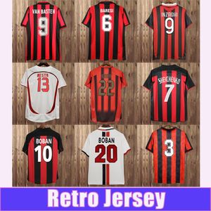 91 92 VAN BASTEN Maglie da calcio retrò da uomo 03 07 KAKA 'RUI COSTA INZAGHI GATTUSO NESTA MALDINI PIRLO Home Away 3rd Maglie da calcio