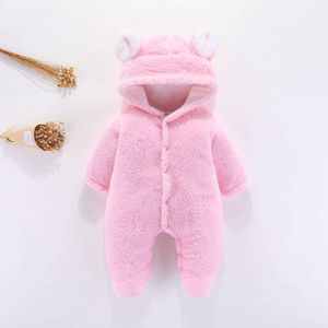 Jumpsuits Footed Newborn Rompers 3-12M 5 Clours 2022 Winter Warm Coral Plush Clothing Pajamas Baby Bodysuit G220606