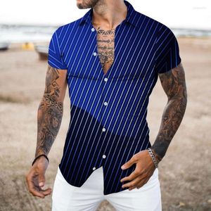 Camicie casual da uomo 2023 Estate Moda uomo Stampa manica corta Business Social Formal Uomo Top Camicette stile street hawaiano Abbigliamento