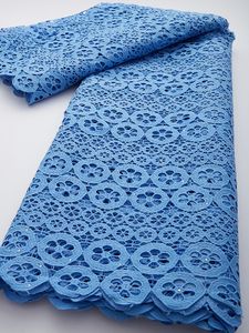 Fabric and Sewing Sky Blue French Embroidery Guipure Cord Lace High Quality African For Nigerian Wedding Party TY2927 230605