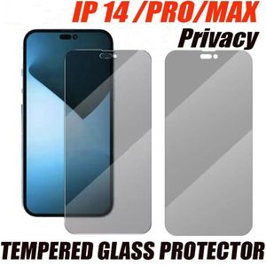 Prywatność szklana szklana ochrona ekranu Pełna okładka Flim dla iPhone'a 15 14 13 12 Mini 11 Pro Max XS XR 7 8 6 Plus z torbą