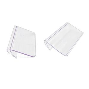 Retail Supplies Clear Label PVC Display Card Holder Clamp Clip Supermarket Retail Fruit Basket Price Promotion 100pcs