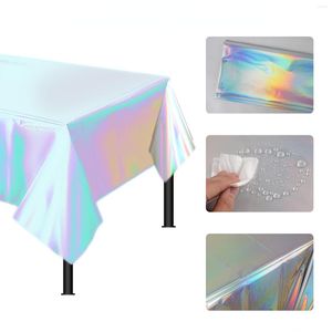 Table Cloth Aluminum Foil Tablecloths Disposable Shiny Rainbow Wedding Birthday Home Banquet Party Decoration Cover