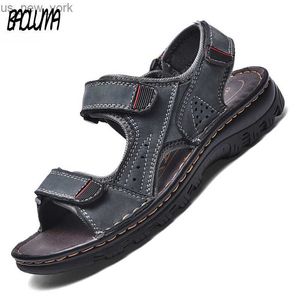 Sommer Herren Sandalen Outdoor Echtes Leder Atmungsaktive Männer Leder Sandalen Waten Licht Handgemachte Klassische Formale männer Sandalen L230518