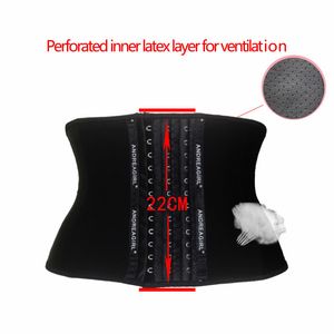 Womens Shapers 22cm Short 3 Layers Latex Waist Trainer Corset 9 Steel Bones Shapewear Body Women Slimming Belt Shaper 9052 230605