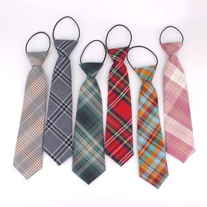 Nackband gummi för pojkar flickor mode skjorta pläd slips barn liten enkel check student slips fest gravata 230605