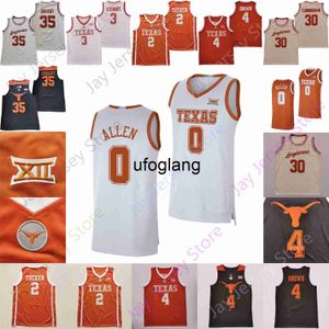 Coe1 Custom Texas Longhorns Basketball Jersey College Durant Marcus Карр Сир'жабари Райс Тимми Аллен Тайрез Охотник епископ Дилан Дилан Бамба Такер