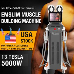 Stimolazione muscolare EMS a forma emslimelettromagnetica Tesla body shapaging macchina 5 maniglie disponibili