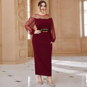 Casual Dresses Chic Lace 4XL Plus Size Maxi Women Long Skirt Large-size Clothing Muslim Clothes Wedding Evening Belt Vestidos Longos