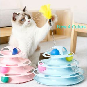 3/4 уровни Pet Cat Tower Cat Toy Tumbler Trabill Trabilment Plate Котенок Котенок Треки Диск Cat Intelligence Pet Toy