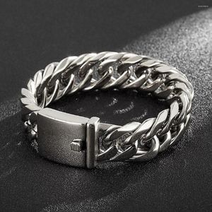 Catene da uomo di grado superiore colore argento/oro bracciale a catena cubana in acciaio inossidabile forte pesante regalo di gioielli per bracciali maschili Miami