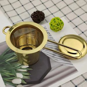 Stainless Steel Gold Tea Strainer Folding Foldable Tea Infuser Basket for Teapot Cup Teaware accessories QH59