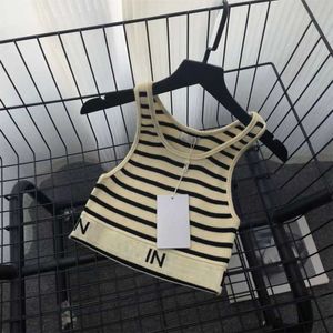 Fashion designer trend temperament Embroidery alphabet knitted bra vest women's outer wear sports suspender Spice Girl top S-M