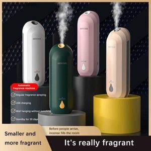 Mini Aroma Diffuser Intelligent Timed Perfume Machine Car Air Freshener Essential Oil Diffusor Wall Mount Humidifier Home Toilet L230523