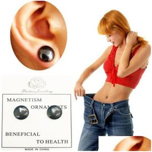 Charm Black Magnet Orecchini Clip a bottone su Slim Healthy Power Ear Rings Donna Uomo Hip Hop Fashion Jewelry Will And Sandy Drop Delivery Dhbzw