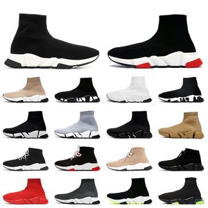 Luxury Speed Trainer أحذية الرجال والنساء Designer Sock Shoes Casual Socks Trainers Black White Knit Loafers Platform Sneakers Size 36-45