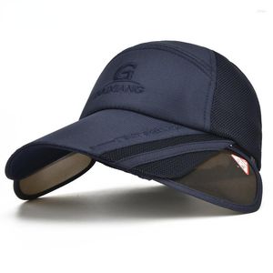 Ball Caps Women Baseball Cap Hat Summer Wide Brim Sun UV Protection Mesh Visor With Retractable Extended Fishing