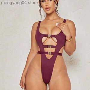 Women's Swimwear Sexy Thong Swimsuit High Leg Cut Swimwear Women One Piece Bathing Suit Cut Out Monokini 2023 Brazilian Biquini Micro Swimsuit T230606