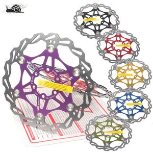 自転車ブレーキ1PCSMOWNAIN BIKE BRAKE ROTOR強力熱散逸フローティングローター160mm 180mm 203mm MTBディスクブレーキパッド用ウルトラライト230606