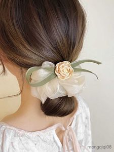 Other Women Elegant Flower Chiffon Large Intestine Hair Bands Hold Hair Tie Rubber Bands Fashion Hair Accessories