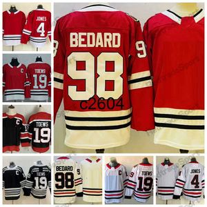 C2604 2023 Ny #98 Connor Bedard Hockey Jerseys Reverse Retro 19 Jonathan Toews 4 Seth Jones Black Winter Classic Shirts