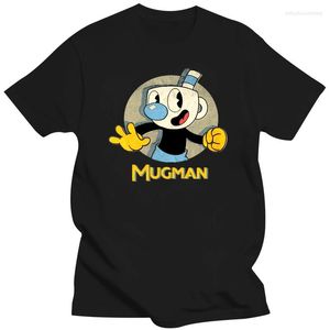 Erkekler Tişörtleri Cuphead Mugman Portre Dairesi Mens Grafik Gömlek