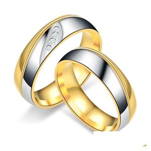 Полосы кольца контрастное цвет золотообородовое кольцо кросс -зерно женщины мужские ювелирные украшения воля и песчаные подарки доставка Dhuf6