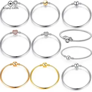 Authentic fit pandora bracelet charms bead Pendant Diy Matching Silver plated Charm Chain Couple Bracelets