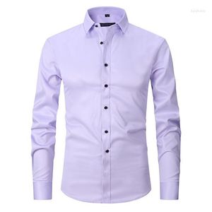 Men's Casual Shirts Brand 2023 Men Shirt 17colors Solid White Dress Long Sleeve Slim Fit Business Camisa Masculina Male Hawaiian